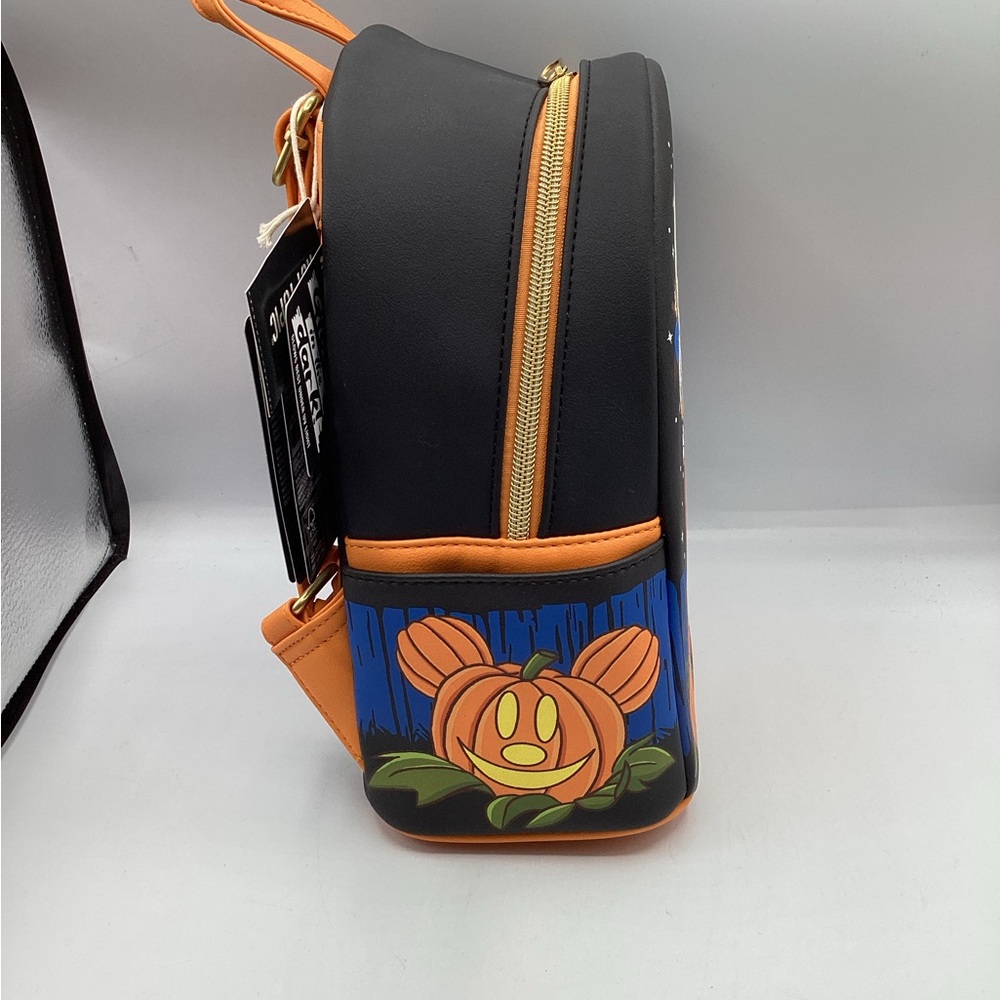 Disney Loungefly Halloween Glow Mickey Pumpkin Mini Backpack NWT - Picture 5 of 6
